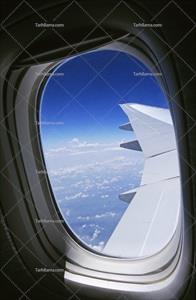 تصویر با کیفیت آسمان از پنجره هواپیما